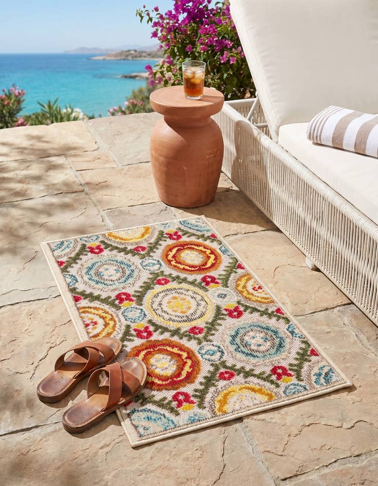 Detail image of 2' x 3' Easy-Clean Casablanca Indoor / Outdoor Rug