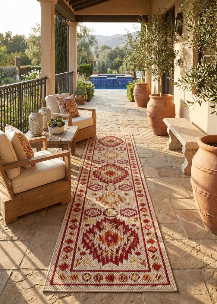 2' x 8' Easy-Clean Baja Indoor / Outdoor Runner Rug
