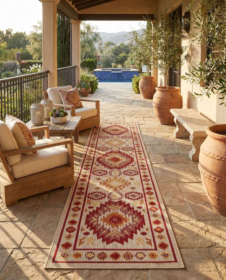 2' x 8' Easy-Clean Baja Indoor / Outdoor Runner Rug