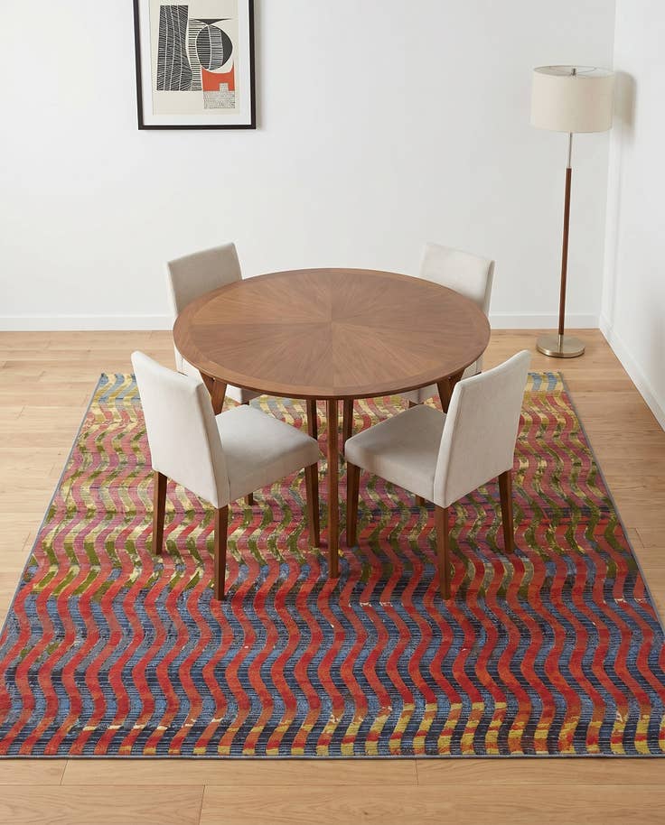 Detail image of 6' x 6' Easy-Clean Modern Indoor / Outdoor Square Rug