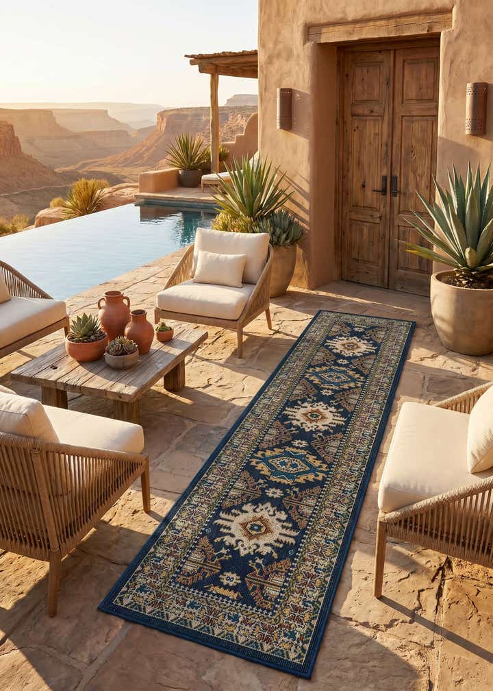 2' 7 x 10' Easy-Clean Baja Indoor / Outdoor Runner Rug