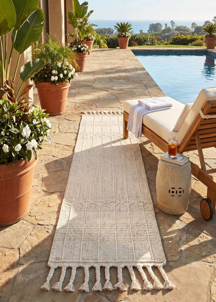 2' 2 x 8' 2 Easy-Clean Eco Bohemian Indoor / Outdoor Runner Rug