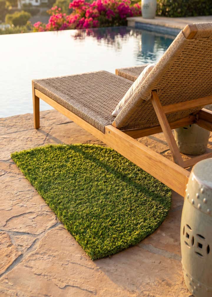 2' 2 x 3' 7 Easy-Clean Grass Indoor / Outdoor Hearth Rug