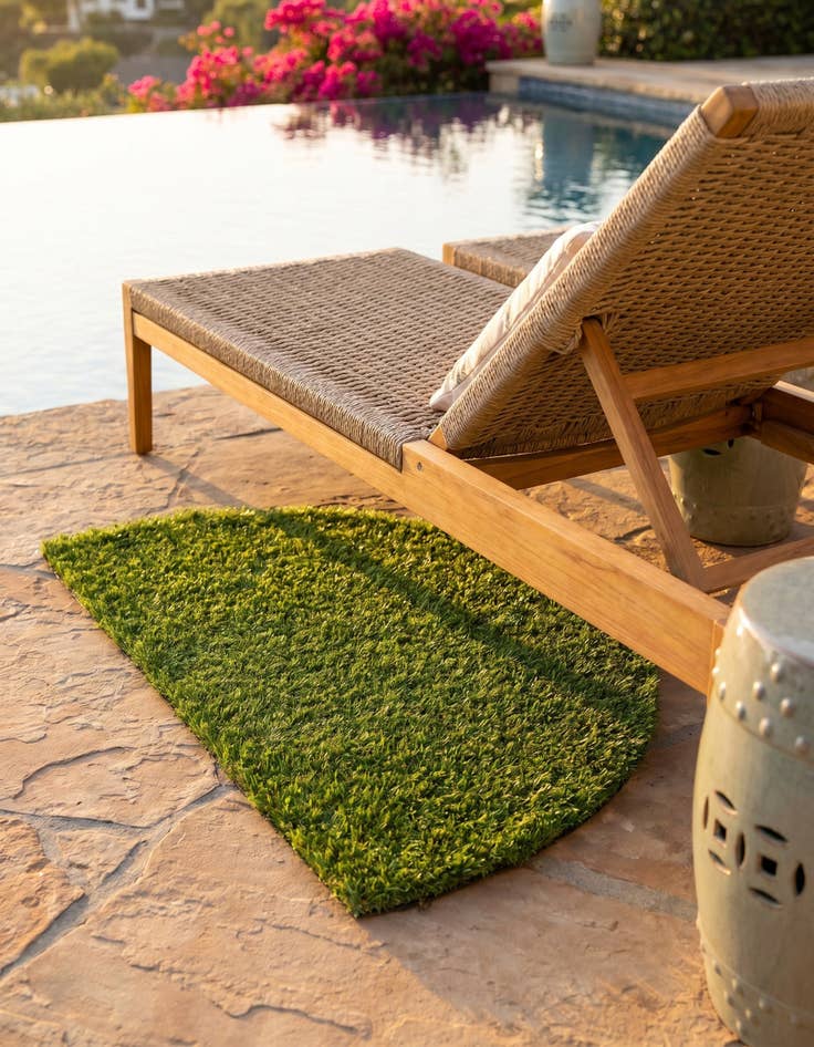 Detail image of 2' 2 x 3' 7 Easy-Clean Grass Indoor / Outdoor Hearth Rug