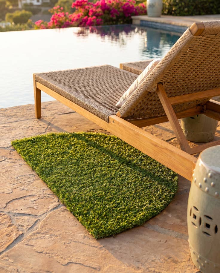 Detail image of 2' 2 x 3' 7 Easy-Clean Grass Indoor / Outdoor Hearth Rug