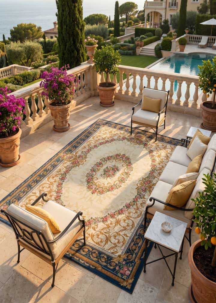 10' x 14' Easy-Clean Traditional Indoor / Outdoor Rug