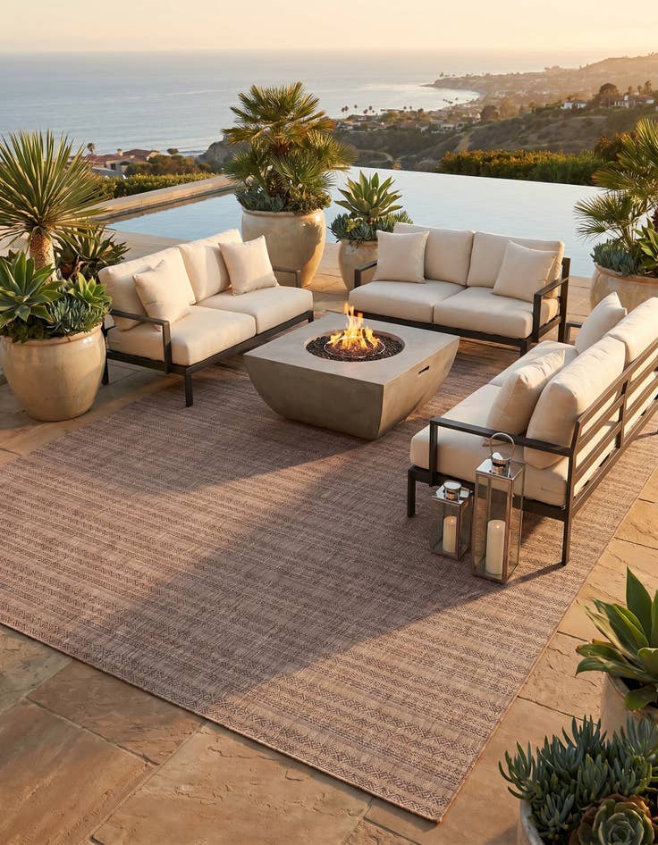 Detail image of 10' x 13' Easy-Clean Ribbon Indoor / Outdoor Rug