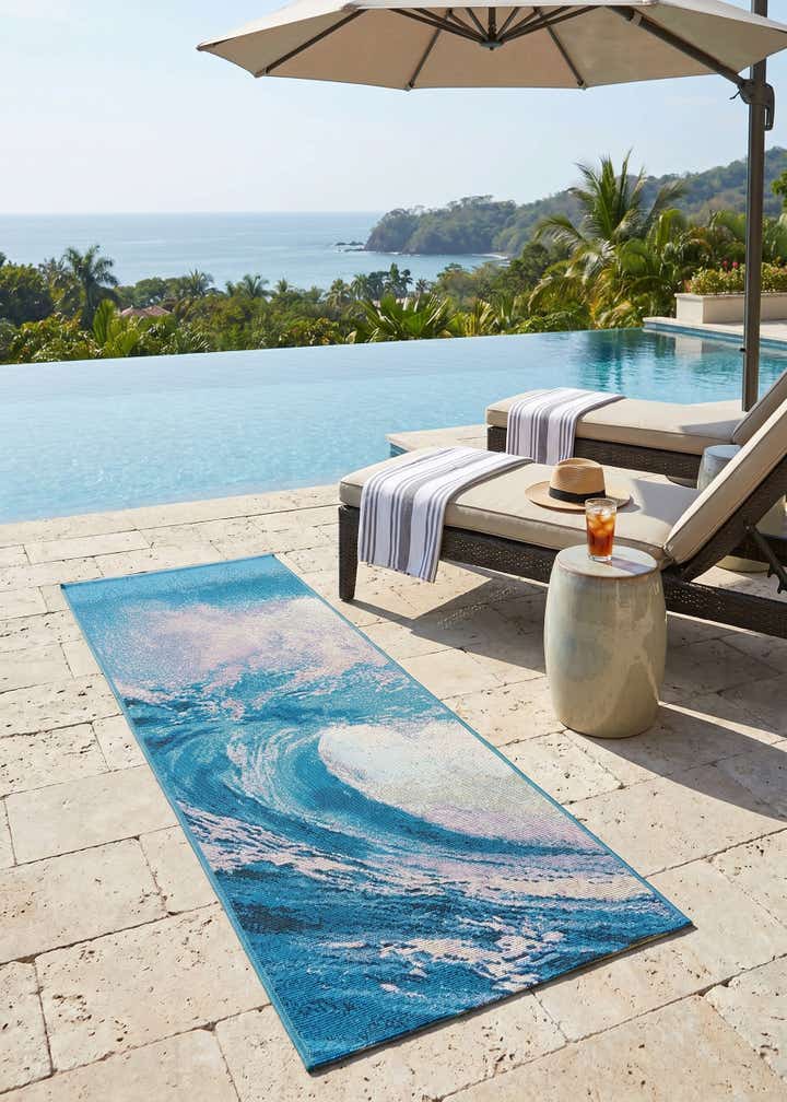 2' x 5' 1 Easy-Clean Modern Indoor / Outdoor Runner Rug