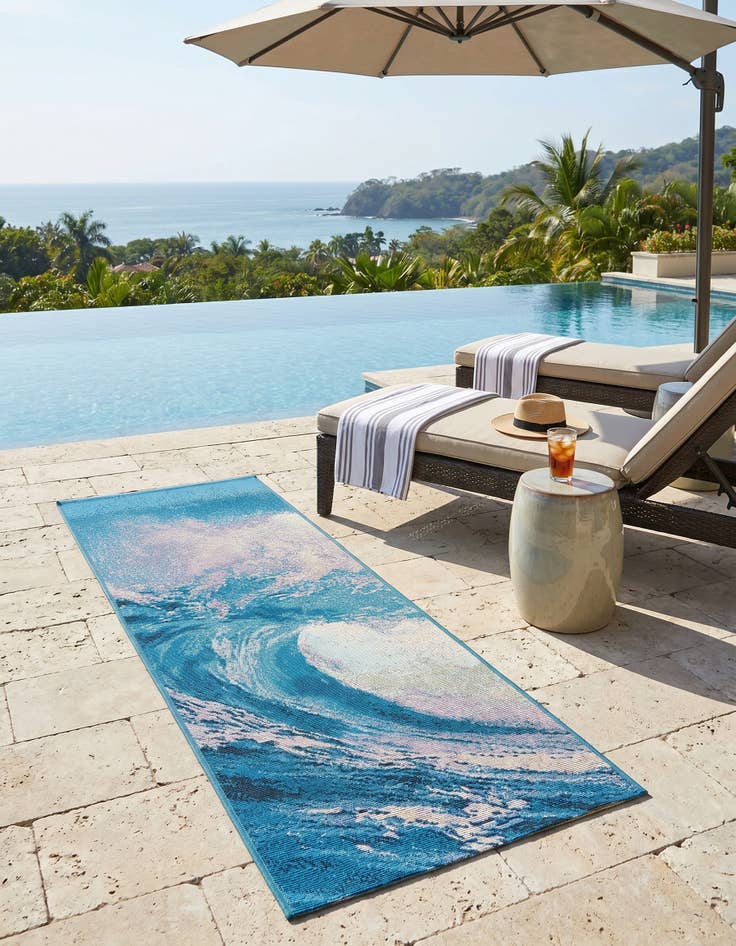 Detail image of 2' x 5' 1 Easy-Clean Modern Indoor / Outdoor Runner Rug