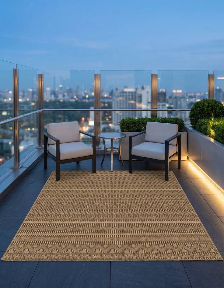 Detail image of 6' x 6' Easy-Clean Modern Indoor / Outdoor Square Rug