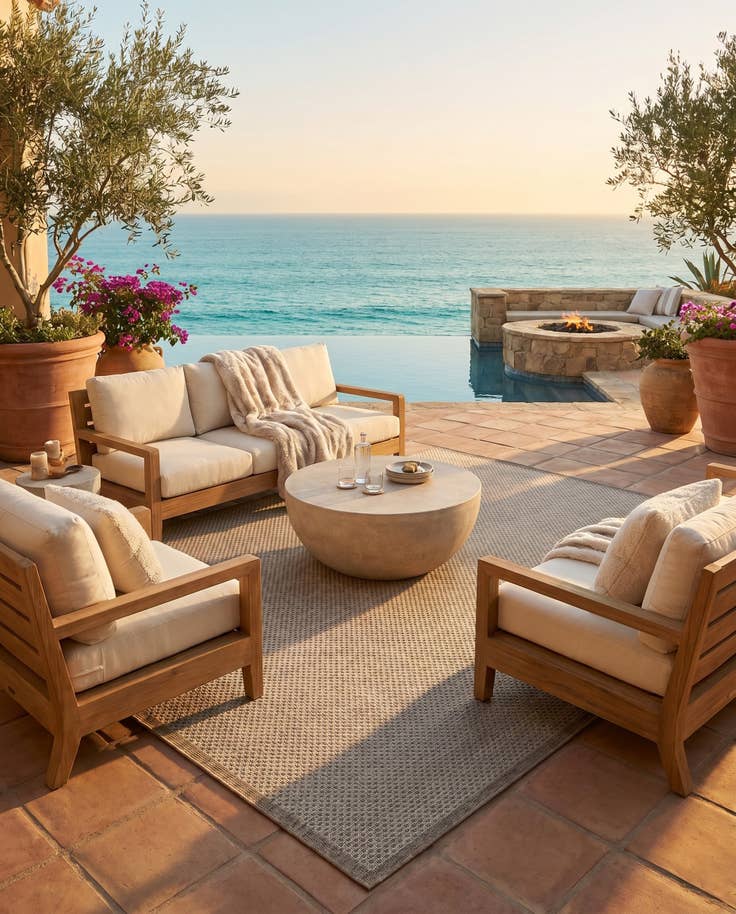 Detail image of 6' x 9' Easy-Clean Border Indoor / Outdoor Rug