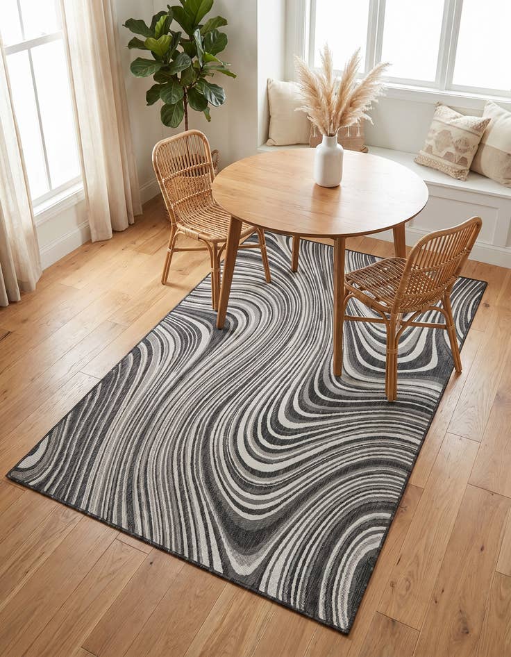 Detail image of 4' x 6' Easy-Clean Modern Indoor / Outdoor Rug