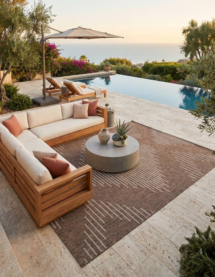 Detail image of 9' x 12' Easy-Clean Modern Indoor / Outdoor Rug