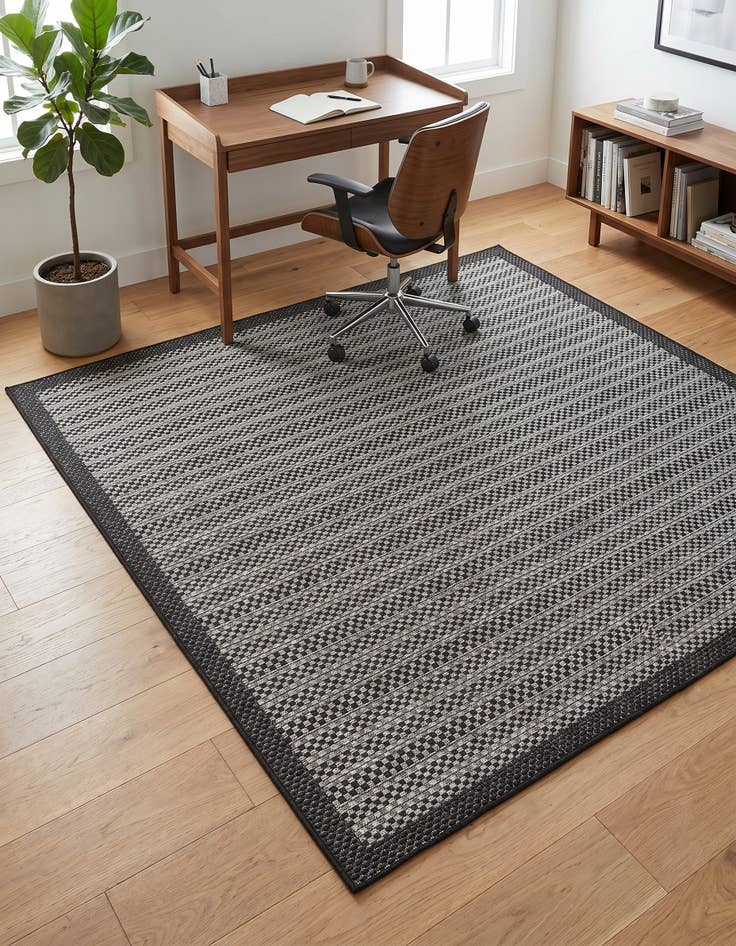 Detail image of 6' x 6' Easy-Clean Border Indoor / Outdoor Square Rug