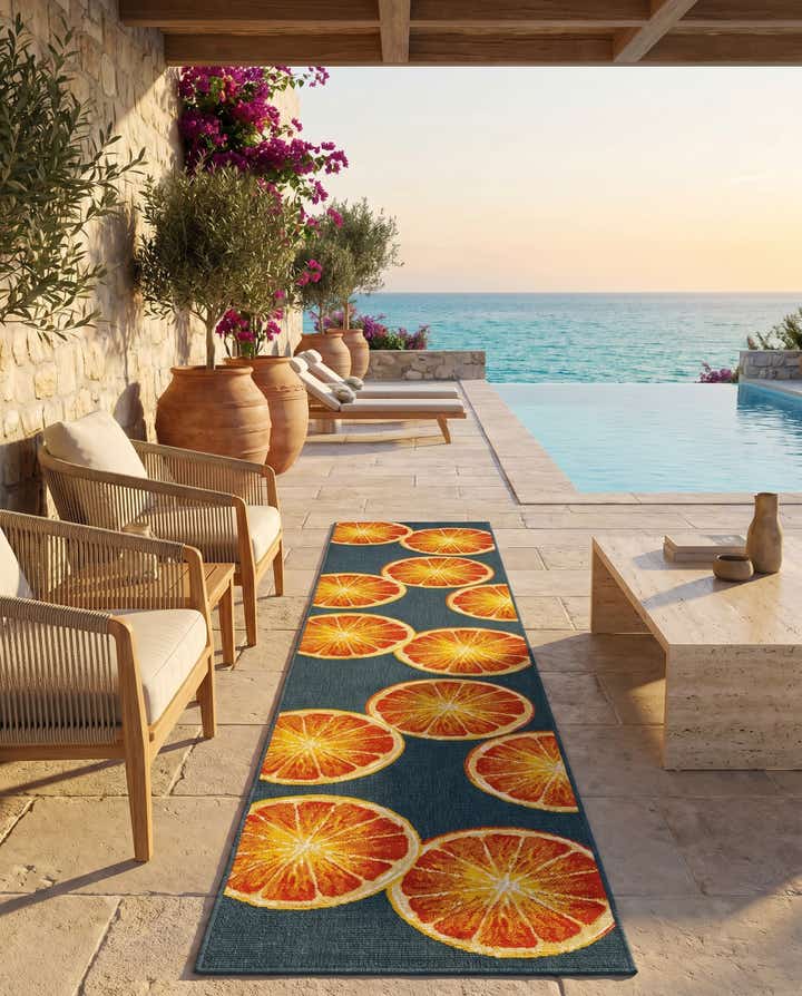 2' 7 x 12' Easy-Clean Modern Indoor / Outdoor Runner Rug