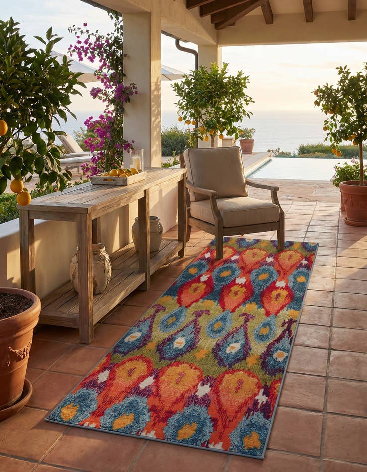 Detail image of 2' x 6' Easy-Clean Modern Indoor / Outdoor Runner Rug