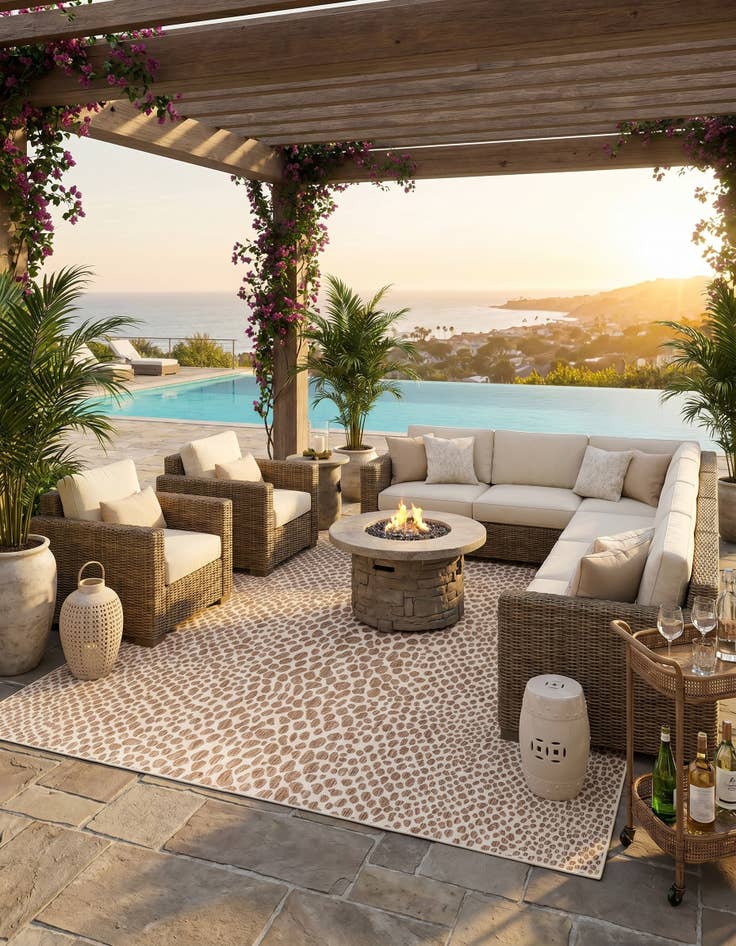 Detail image of 13' x 13' Easy-Clean Jill Zarin Cape Town Indoor / Outdoor Square Rug