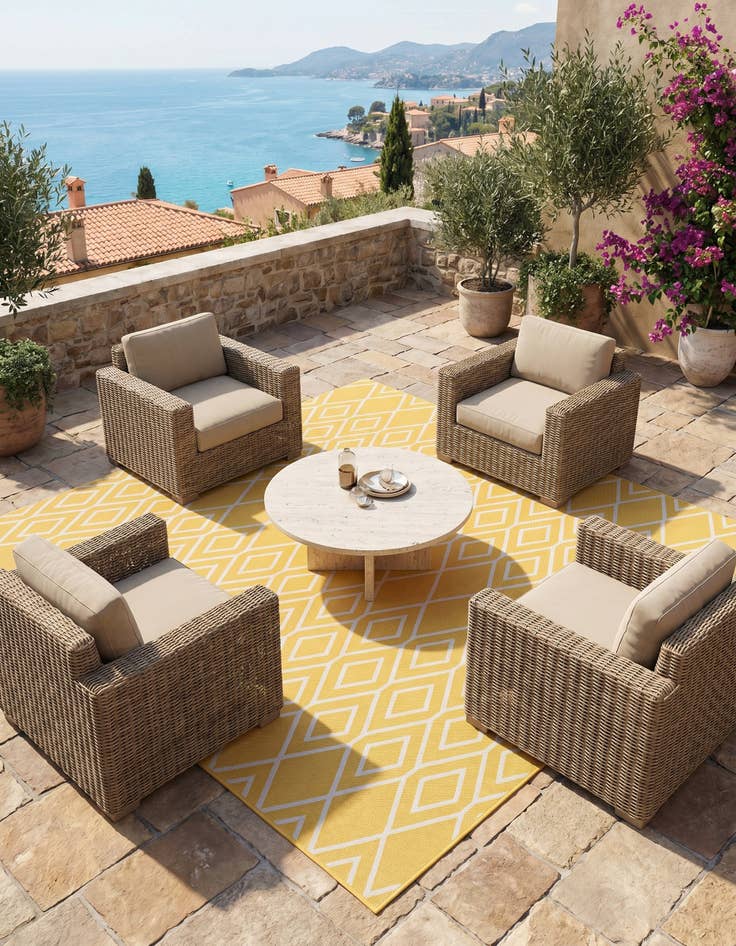 Detail image of 7' 10 x 7' 10 Easy-Clean Jill Zarin Turks and Caicos Indoor / Outdoor Square Rug
