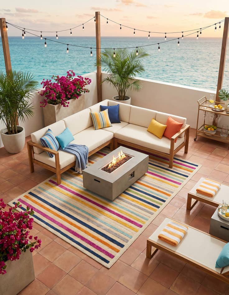 Detail image of 5' 3 x 8' Easy-Clean Aruba Indoor / Outdoor Rug