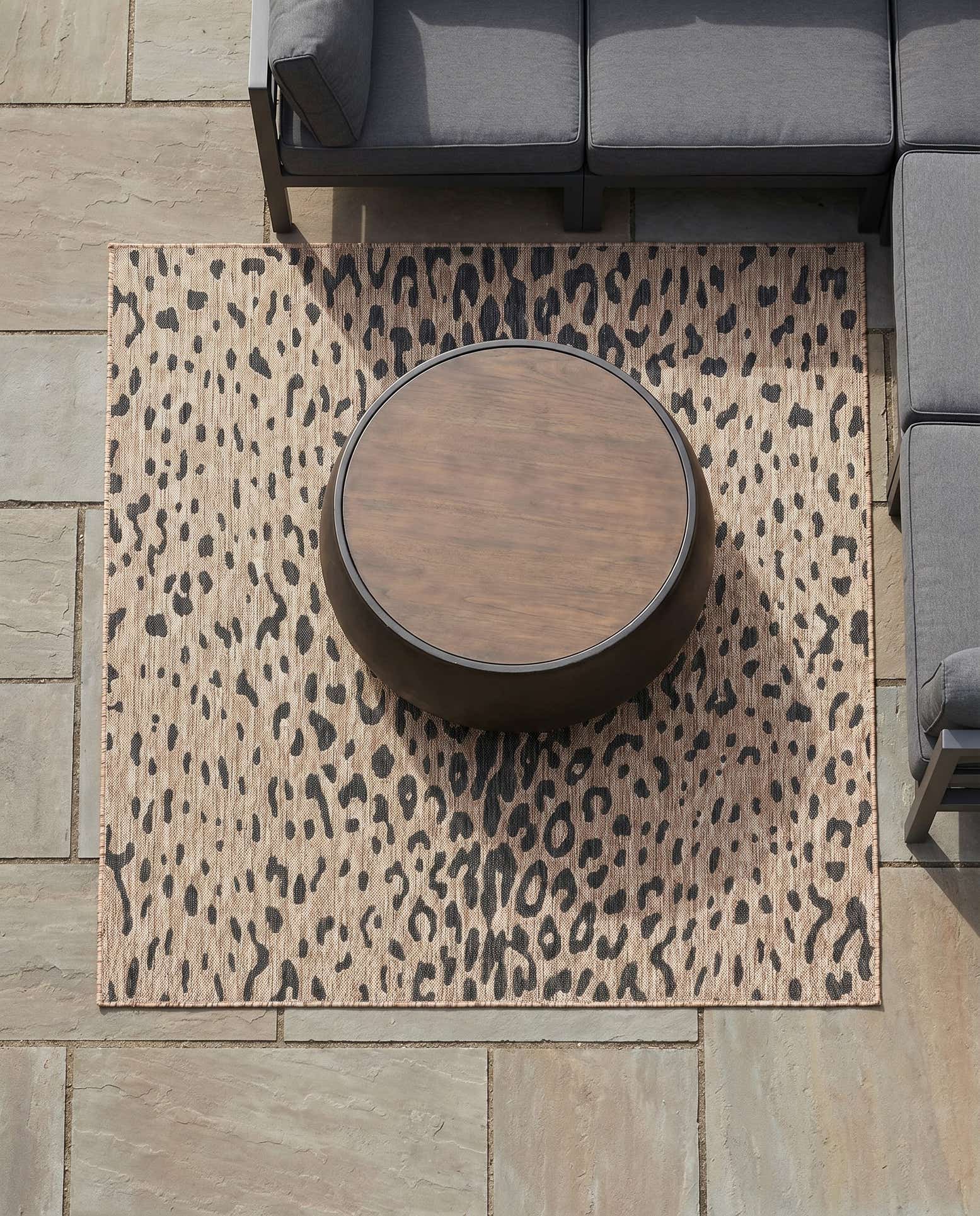 6' x 6' Easy-Clean Safari Indoor / Outdoor Square Rug