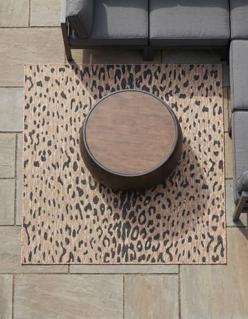 Natural Easy-Clean Safari Indoor / Outdoor Square Rug