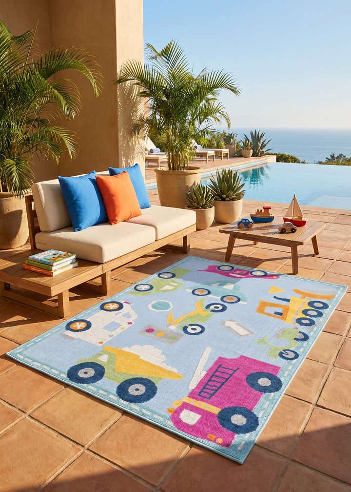 5' 3 x 7' 7 Easy-Clean Indoor / Outdoor Rug