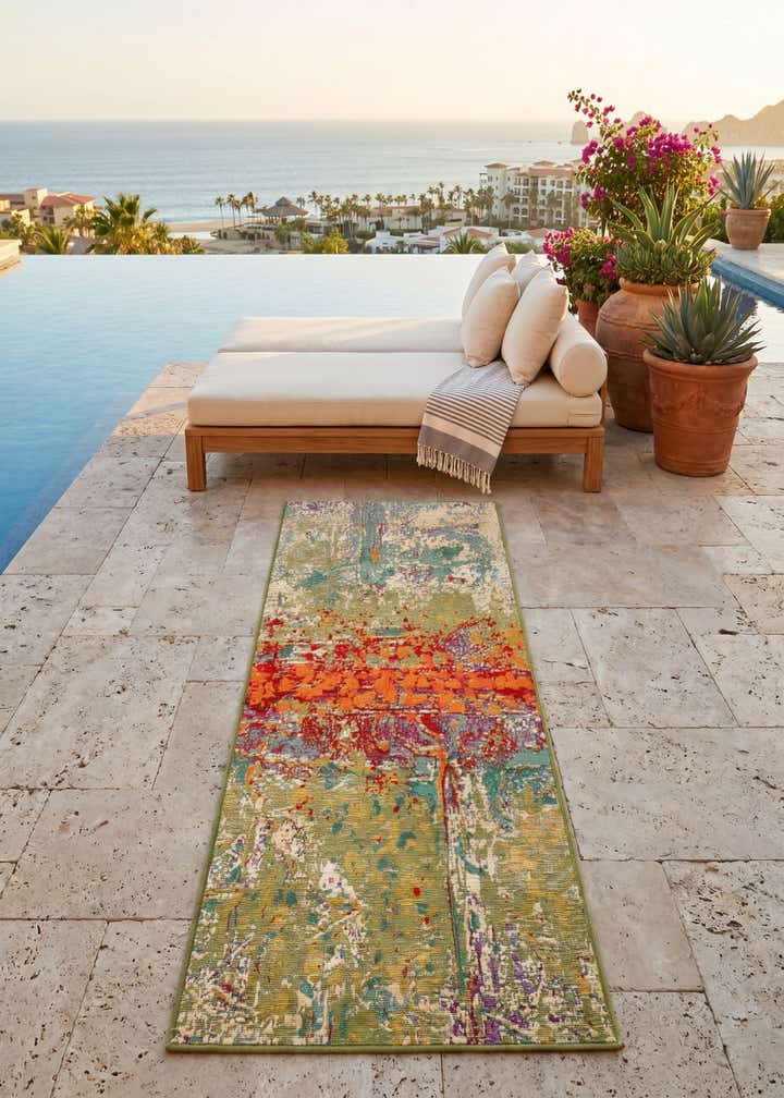 2' x 5' Easy-Clean Modern Indoor / Outdoor Runner Rug