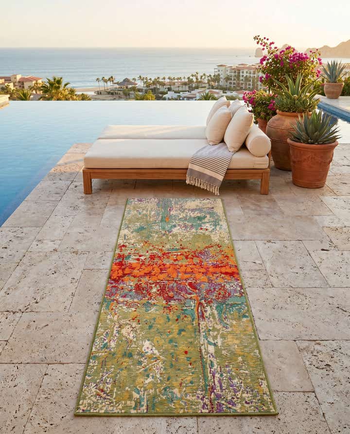 2' x 5' Easy-Clean Modern Indoor / Outdoor Runner Rug