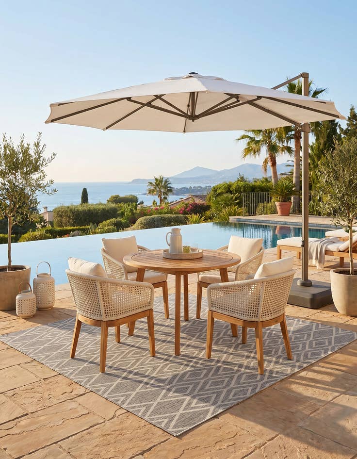 Detail image of 7' 10 x 7' 10 Easy-Clean Jill Zarin Turks and Caicos Indoor / Outdoor Square Rug