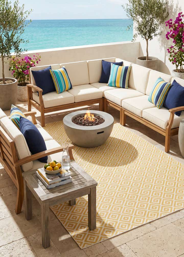 7' x 10' Easy-Clean Jill Zarin Costa Rica Indoor / Outdoor Rug
