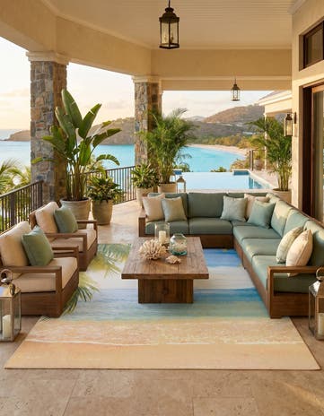 10' x 12' Easy-Clean Coastal Indoor / Outdoor Rug