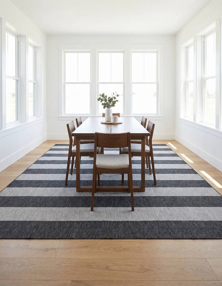 Detail image of 10' x 10' Easy-Clean Ribbon Indoor / Outdoor Square Rug