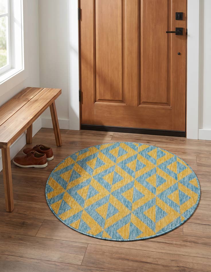 Detail image of 3' x 3' Easy-Clean Jill Zarin Napa Indoor / Outdoor Round Rug