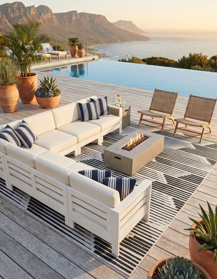 Detail image of 9' x 12' Easy-Clean Modern Indoor / Outdoor Rug