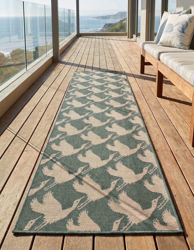 Detail image of 2' 7 x 10' Easy-Clean Coastal Indoor / Outdoor Runner Rug