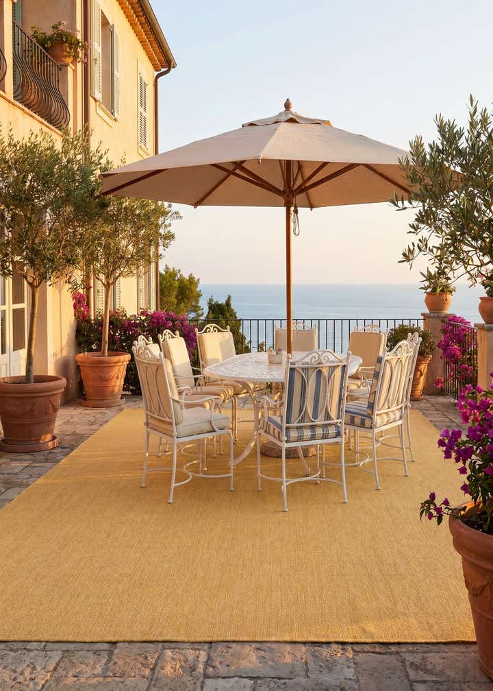 10' x 14' Easy-Clean Solid Indoor / Outdoor Rug