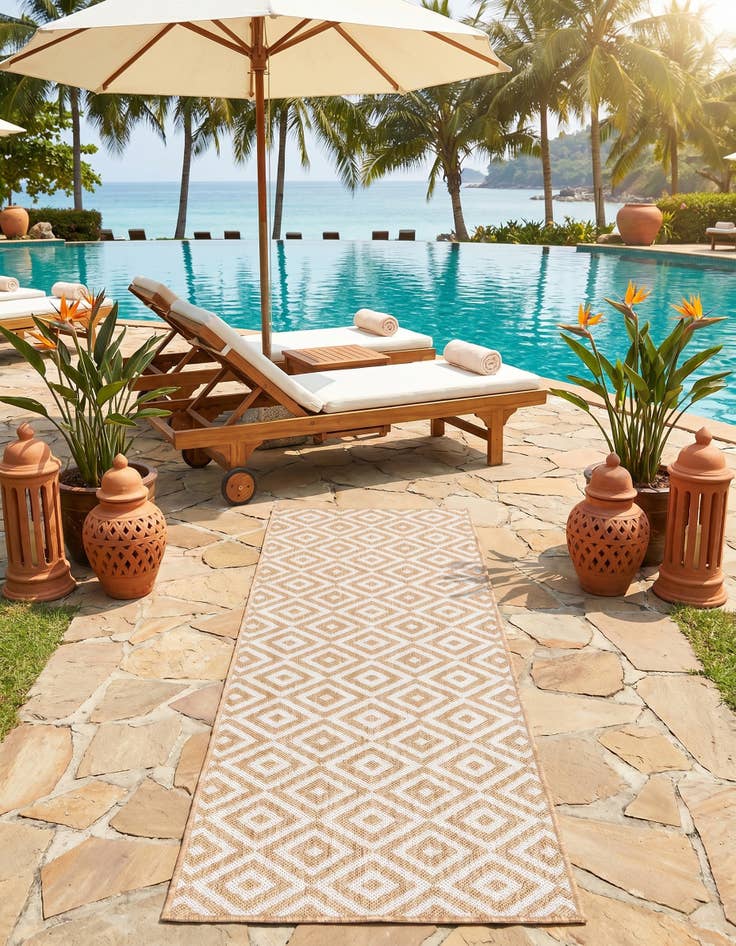 Detail image of 2' x 6' Easy-Clean Jill Zarin Costa Rica Indoor / Outdoor Runner Rug