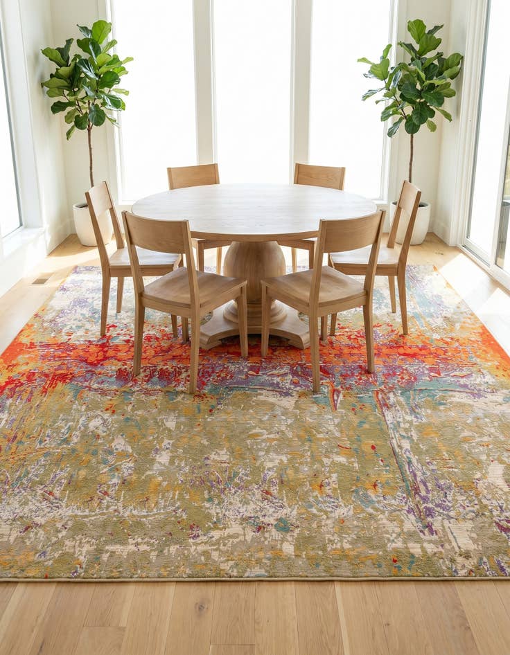 Detail image of 10' x 10' Easy-Clean Modern Indoor / Outdoor Square Rug