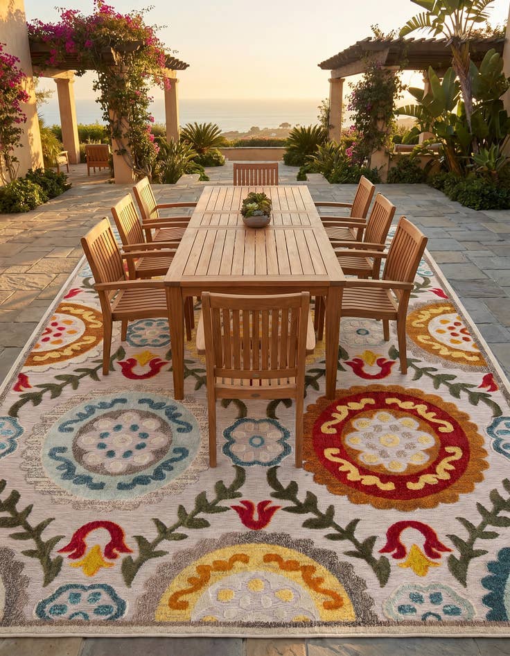 Detail image of 9' x 12' Easy-Clean Casablanca Indoor / Outdoor Rug