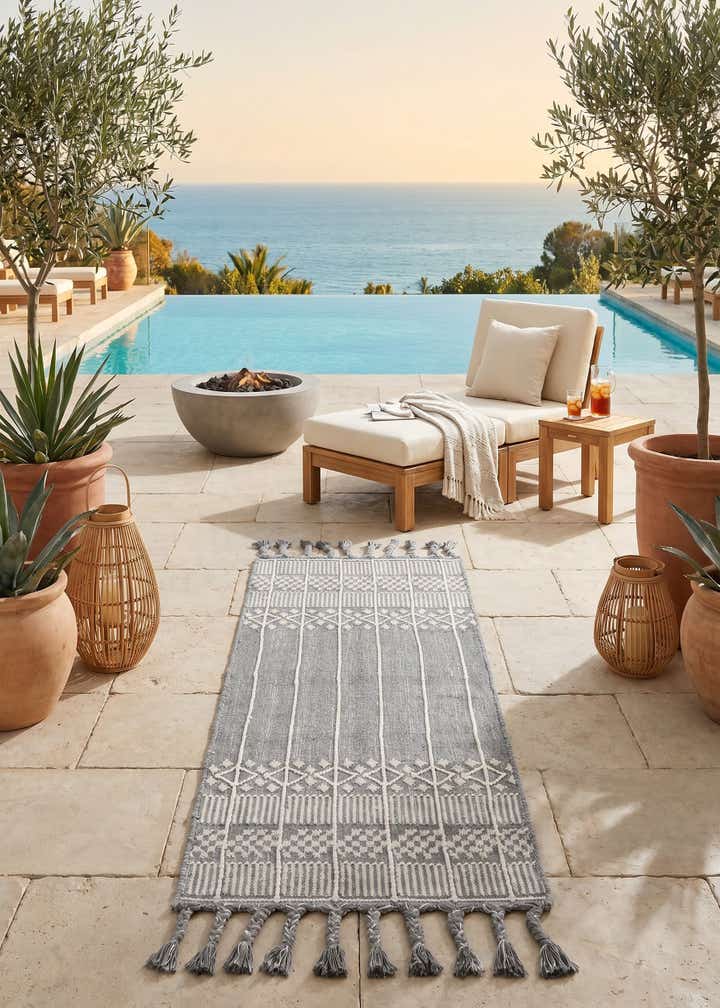 2' 2 x 5' 1 Easy-Clean Eco Bohemian Indoor / Outdoor Runner Rug