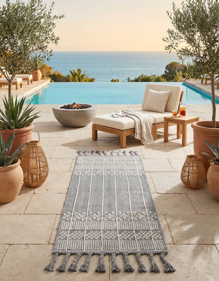 Detail image of 2' 2 x 5' 1 Easy-Clean Eco Bohemian Indoor / Outdoor Runner Rug