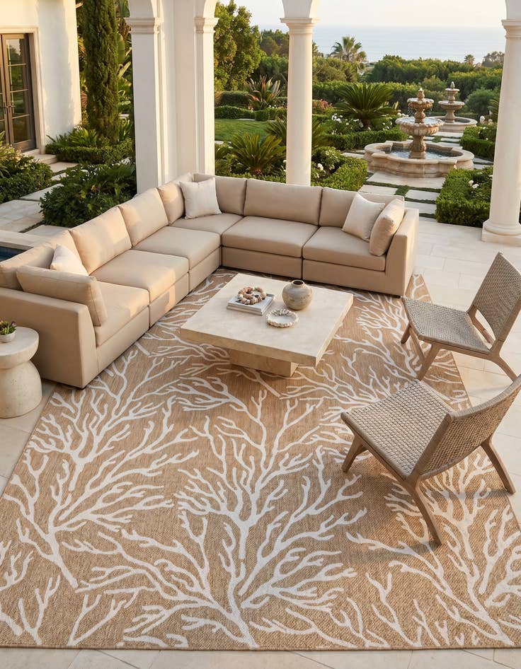 Detail image of 9' x 12' Easy-Clean Coastal Indoor / Outdoor Rug