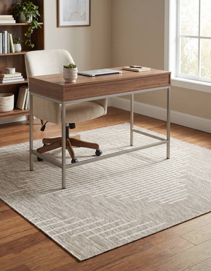 Detail image of 6' x 6' Easy-Clean Modern Indoor / Outdoor Square Rug