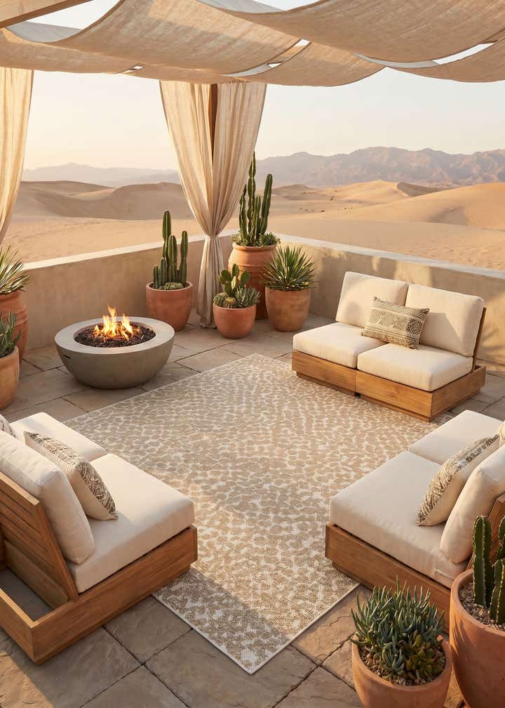 7' 10 x 7' 10 Easy-Clean Safari Indoor / Outdoor Square Rug