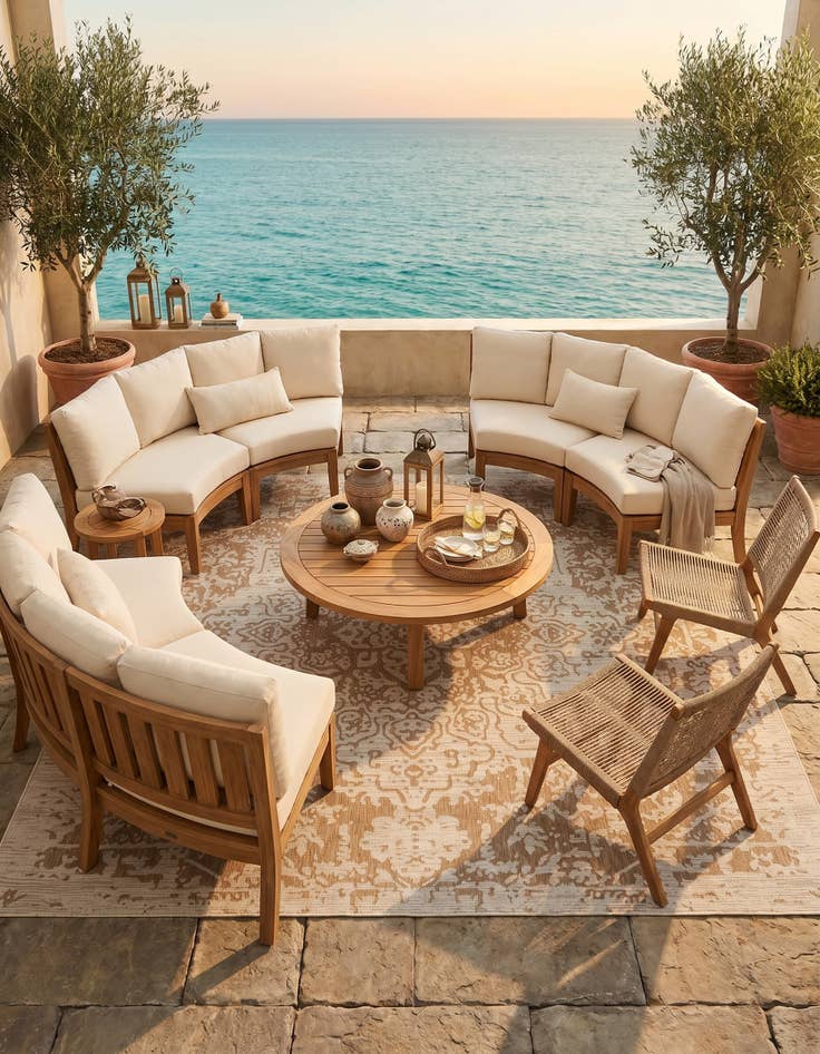 Detail image of 10' 8 x 10' 8 Easy-Clean Jill Zarin Dubai Indoor / Outdoor Square Rug