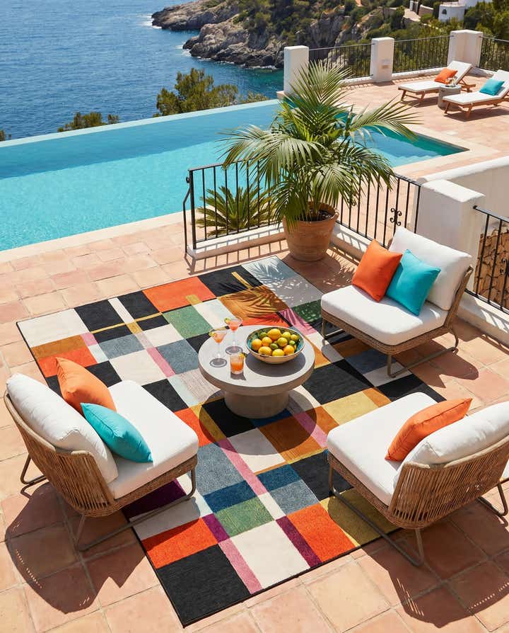 9' x 12' Easy-Clean Casablanca Indoor / Outdoor Rug