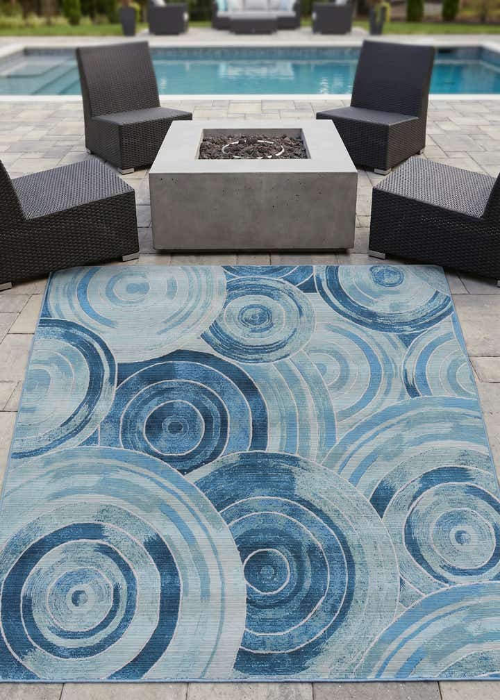 6' x 6' Easy-Clean Modern Indoor / Outdoor Square Rug