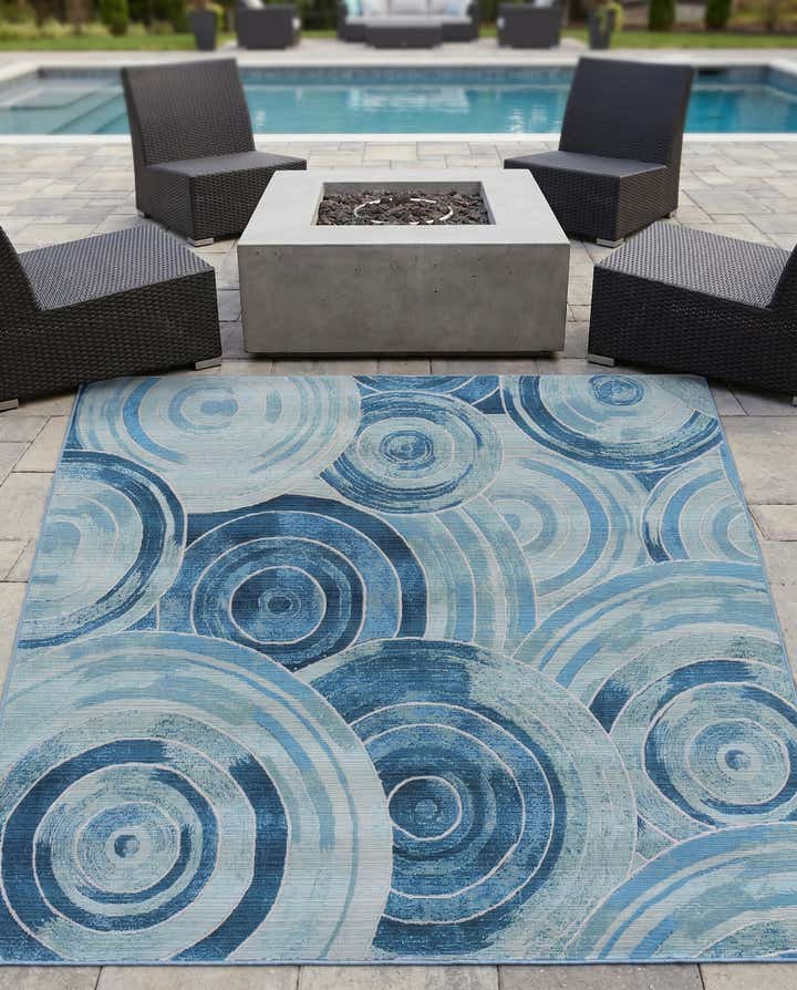 6' x 6' Easy-Clean Modern Indoor / Outdoor Square Rug