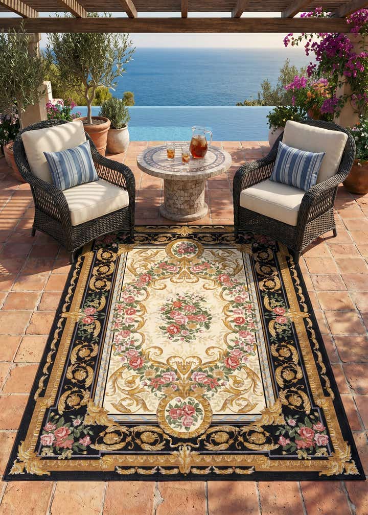 4' x 6' Easy-Clean Traditional Indoor / Outdoor Rug