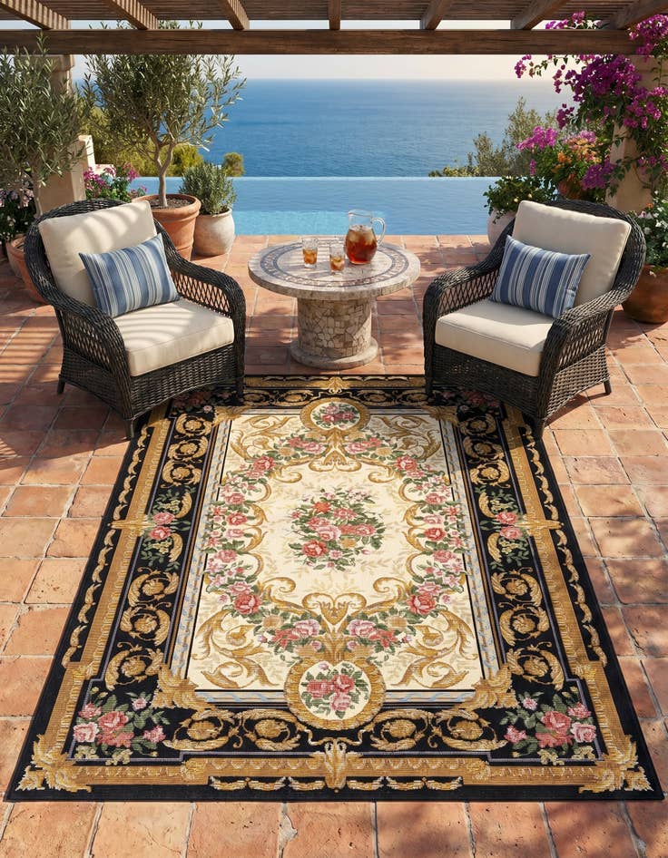 Detail image of 4' x 6' Easy-Clean Traditional Indoor / Outdoor Rug